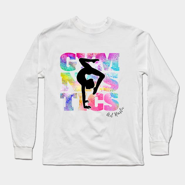 Art Nastix Gymnastics Silhouette Design - 1 Long Sleeve T-Shirt by Art Nastix Designs